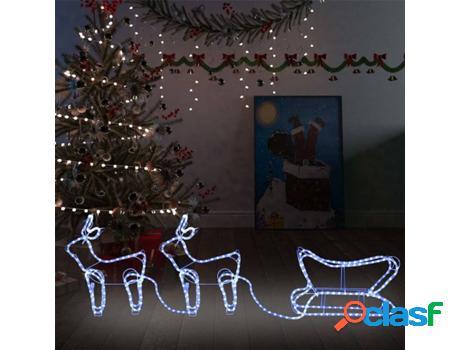 Renos de Navidad VIDAXL 576 luces LED (Acero - Blanco -