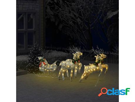 Renos de Navidad exterior VIDAXL 100 luces LED (Malla -