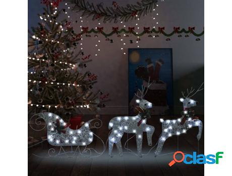 Renos de Navidad exterior VIDAXL 60 luces LED (Malla -
