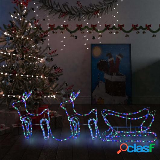 Renos y trineo de Navidad decoración jardín 576 LEDs