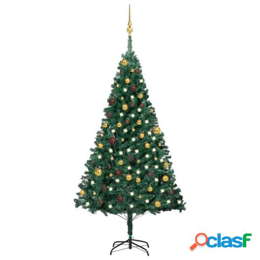 Set de árbol de Navidad artificia LED y bola PVC verde 180