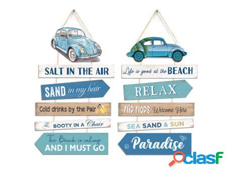 Signes Grimalt - Adorno Pared Beach 2 Unidades Azul de Mdf |