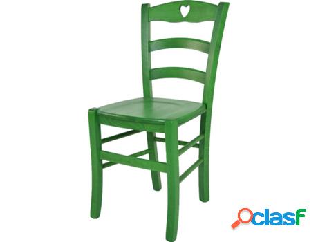 Silla T M C S Cuore (Anilina Verde - 88x43x46 cm - Madera)