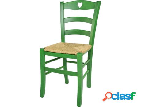 Silla T M C S Cuore (Anilina Verde - 88x43x46 cm - Madera)