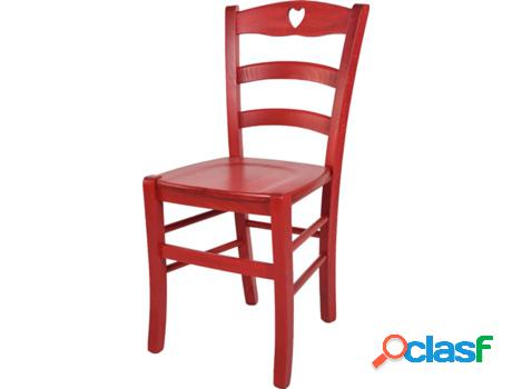 Silla T M C S Cuore (Rojo - 88x43x46 cm - Madera)