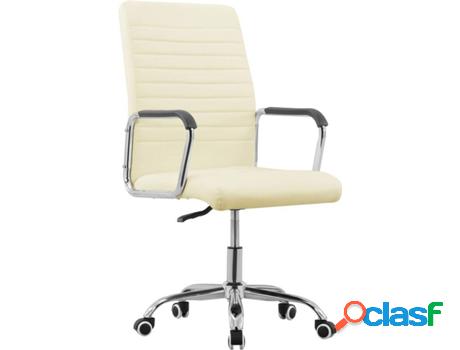 Silla de Escritorio Operativa VIDAXL Giratoria Beige (Tela)