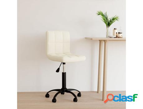 Silla de Oficina VIDAXL Giratoria Crema (Terciopelo - 40 x