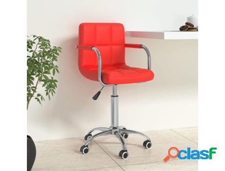 Silla de Oficina VIDAXL Giratoria Rojo (Cuero artificial -