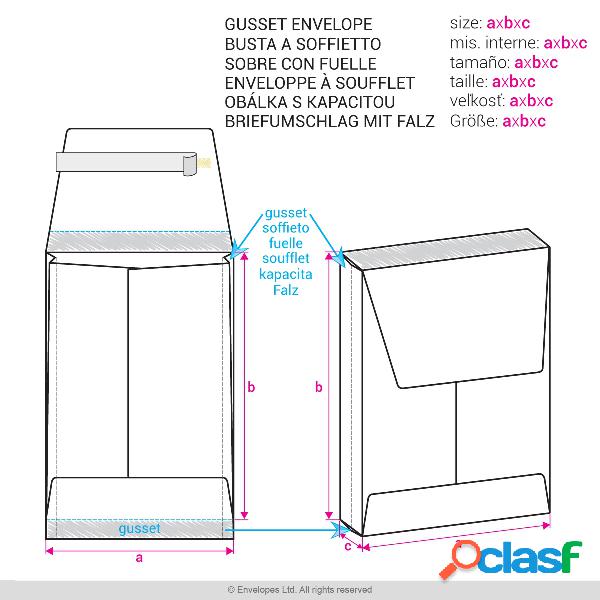 Sobre blanco con fuelle y ventanilla de 229x162x25 mm (C5)