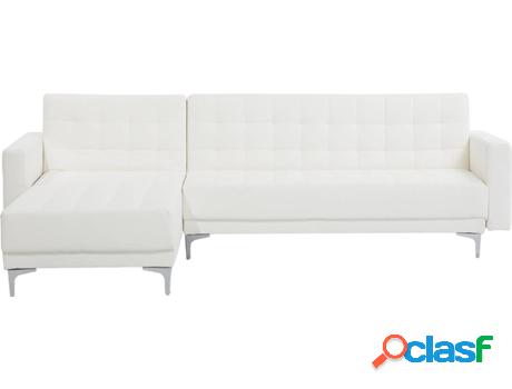 Sofá Aberdeen (Blanco - Piel Sintética -168x267x83 cm)