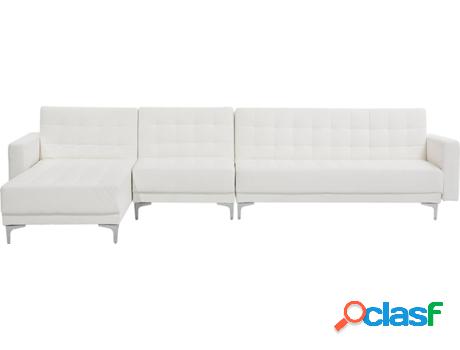 Sofá Aberdeen (Blanco - Piel Sintética -168x347x83 cm)