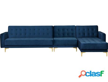 Sofá Cama Aberdeen (Azul - Terciopelo -168x347x83 cm)