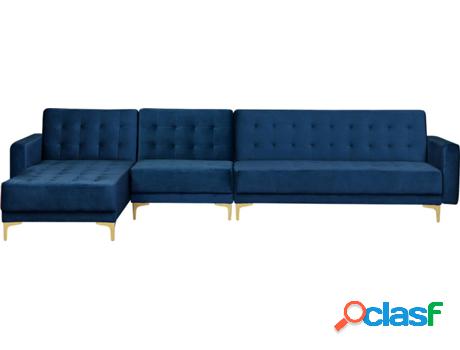 Sofá Cama Aberdeen (Azul - Terciopelo -168x347x83 cm)