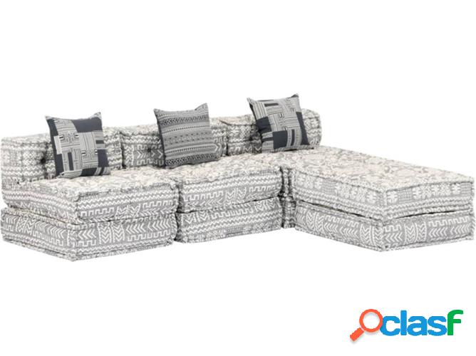 Sofá-Cama VIDAXL modular 3 plazas Tejido gris