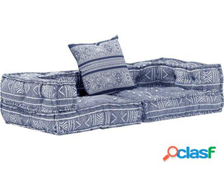 Sofá-Cama azul índigo VIDAXL modular 2 plazas Tejido