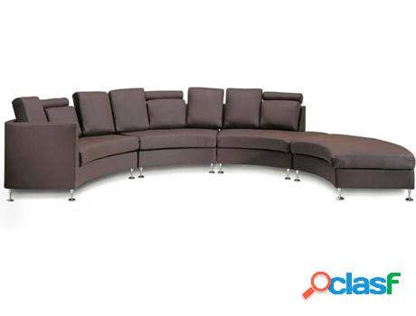 Sofá Rotunde (Marrón - Piel -236x448x76 cm)