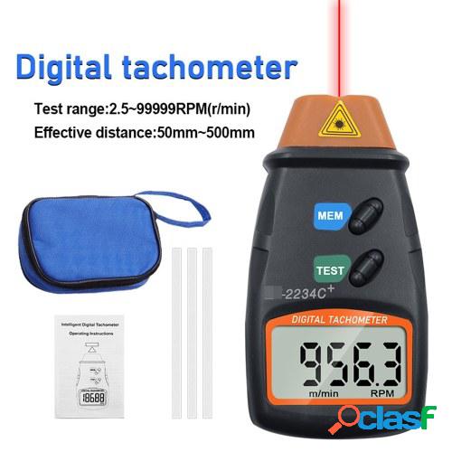 Tacómetro digital de mano 2.5-99999RPM Medidor de velocidad