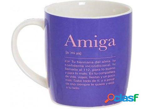 Taza HOGAR Y MÁS Mug Amiga (8.3x8.3x10 cm- porcelana)