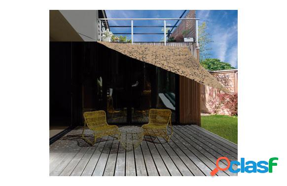Toldo Sombrero de Poliéster Camuflaje Triangular Arena 3,6m