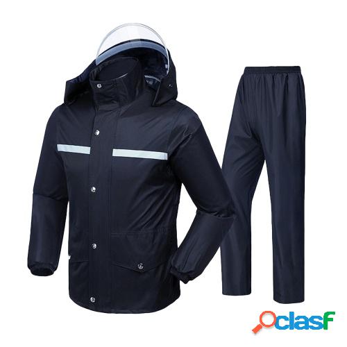 Traje de lluvia impermeable para hombre con tira reflectante