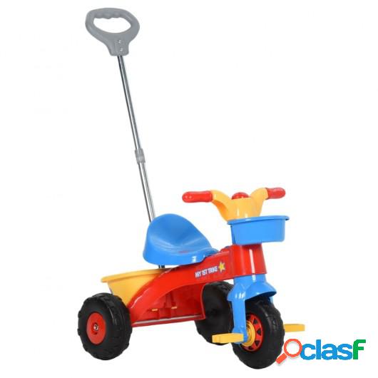 Triciclo para niños con mango para padres multicolor