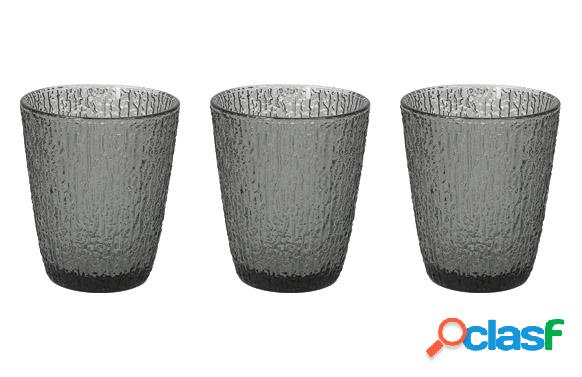 Vaso Vidrio Color Davor Set 3U Gris