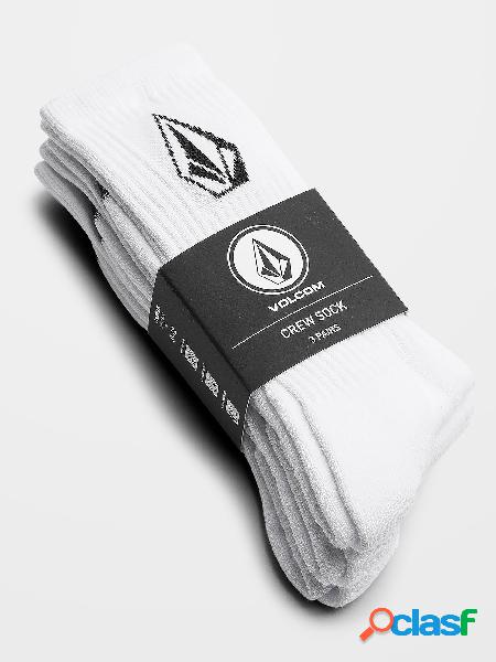 Volcom Calcetines Full Stone (paquete de 3) - WHITE