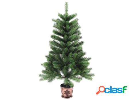 Árbol de Navidad VIDAXL con Hojas Realistas (Verde - 55x65