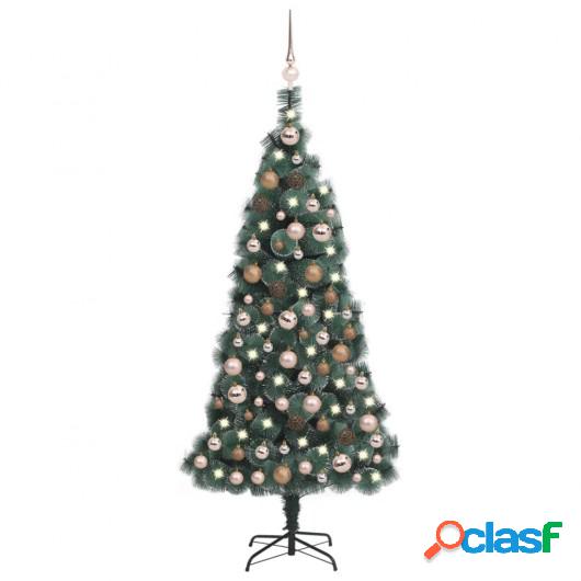 Árbol de Navidad artificial LED y bolas verde 150 cm PVC y