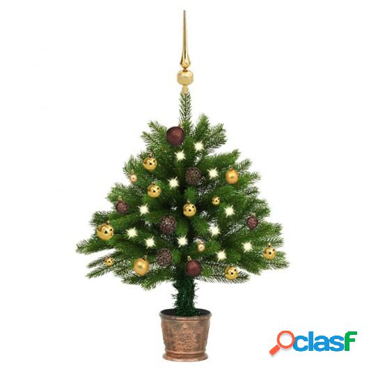 Árbol de Navidad artificial con LED y bola verde 65 cm