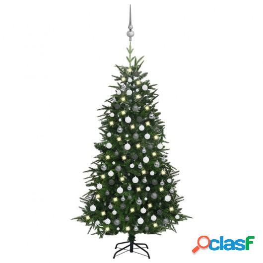 Árbol de Navidad artificial con LED y bolas PVC PE verde