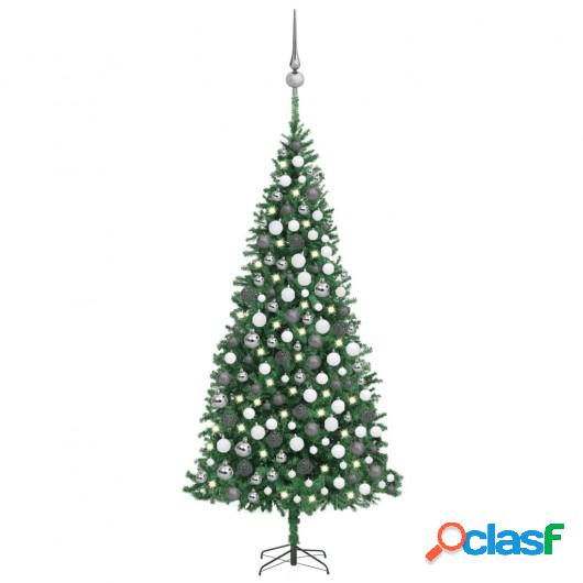 Árbol de Navidad artificial con LED y bolas verde 300 cm