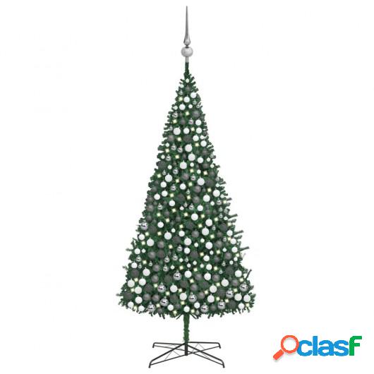 Árbol de Navidad artificial con LED y bolas verde 400 cm