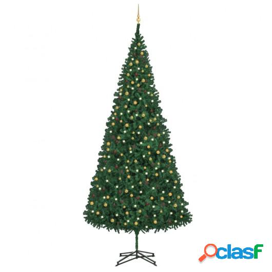 Árbol de Navidad artificial con LED y bolas verde 500 cm