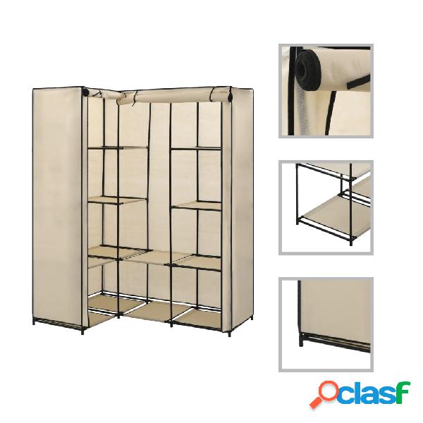 vidaXL 282451 Corner Wardrobe Cream 130x87x169 cm