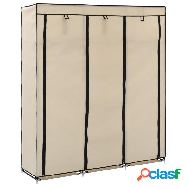 vidaXL 282455 Wardrobe with Compartments and Rods Cream