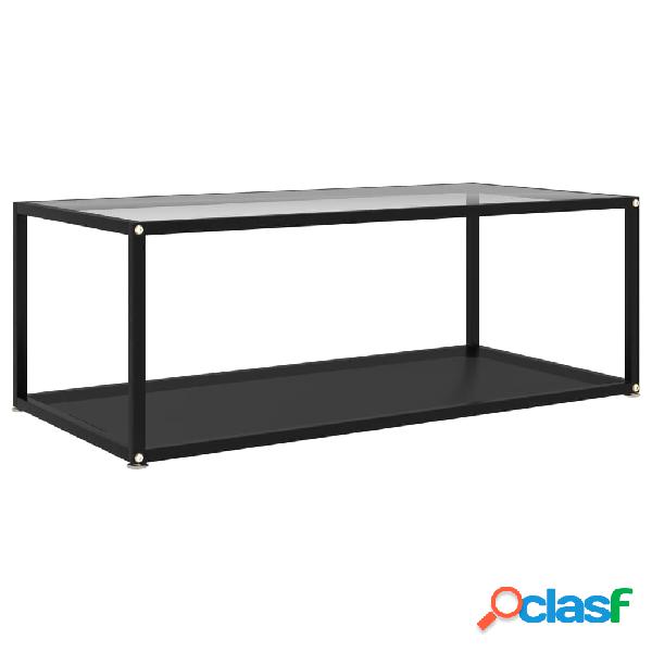 vidaXL 322901 Coffee Table Transparent and Black 100x50x35