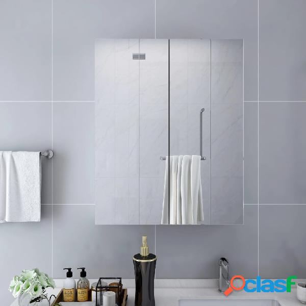 vidaXL 323607 Bathroom Mirror Cabinet White 60x15x75 cm MDF