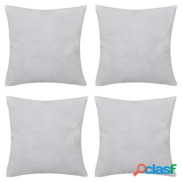 vidaXL 4 fundas blancas para cojines de algodón, 50 x 50 cm