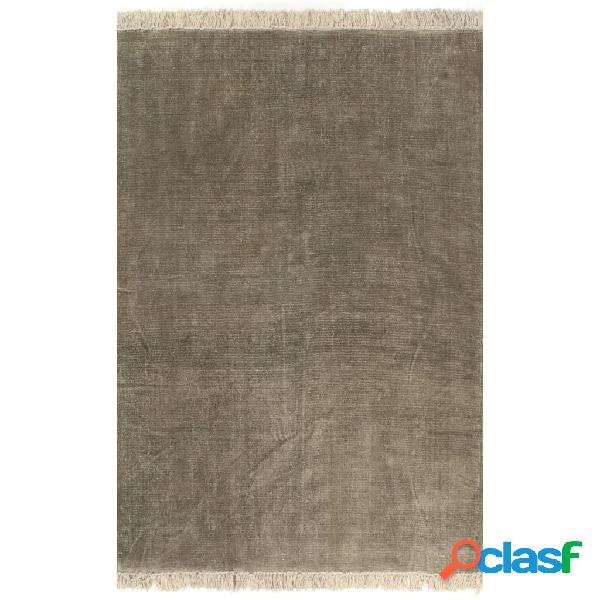 vidaXL Alfombra de algodón Kilim 120x180 gris topo