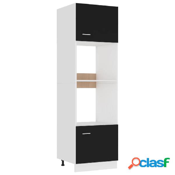 vidaXL Armario de microondas de aglomerado negro 60x57x207