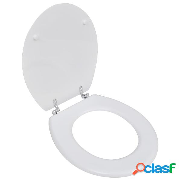 vidaXL Asiento inodoro WC MDF tapa diseño blanco