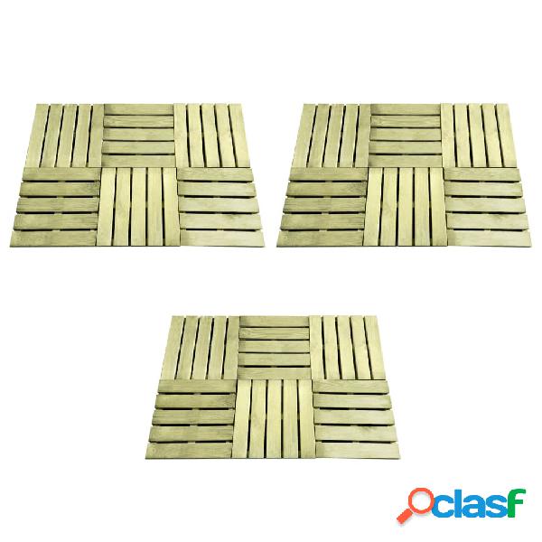 vidaXL Baldosa de porche 18 unidades 50x50 cm madera verde