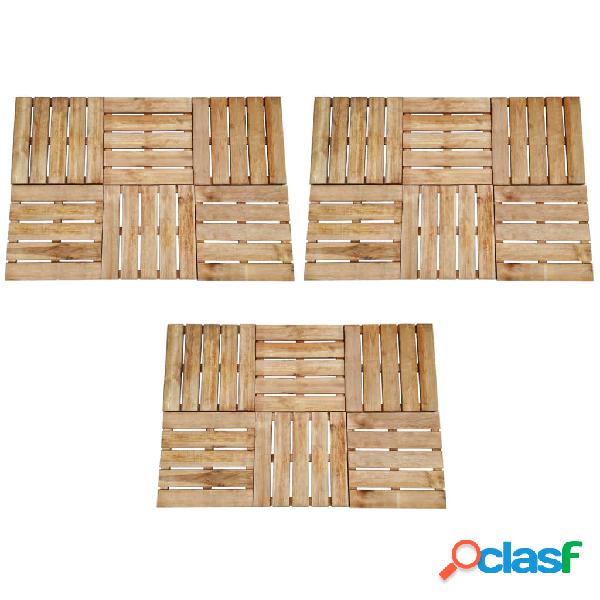 vidaXL Baldosa de porche 18 unidades madera marrón 50x50 cm