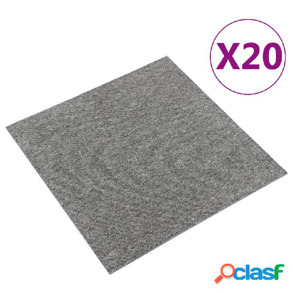 vidaXL Baldosas de suelo de moqueta 20 uds 5 m² 50x50 cm