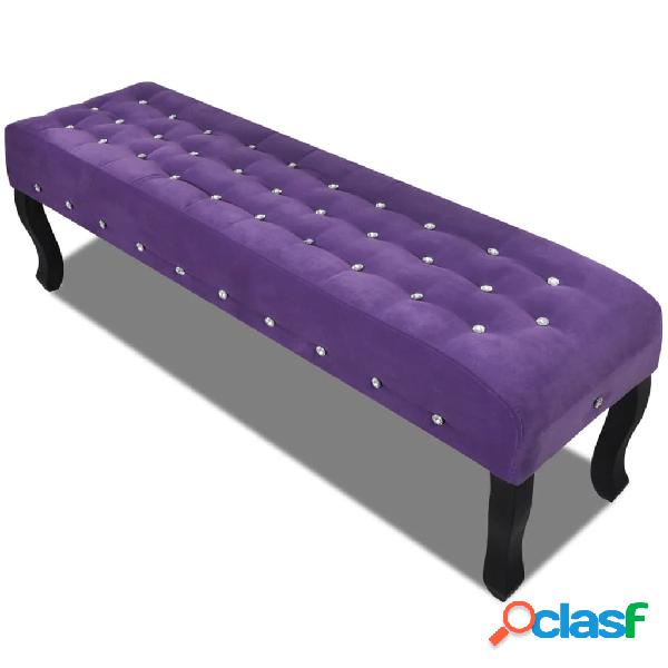 vidaXL Banco de terciopelo morado con botones de cristal