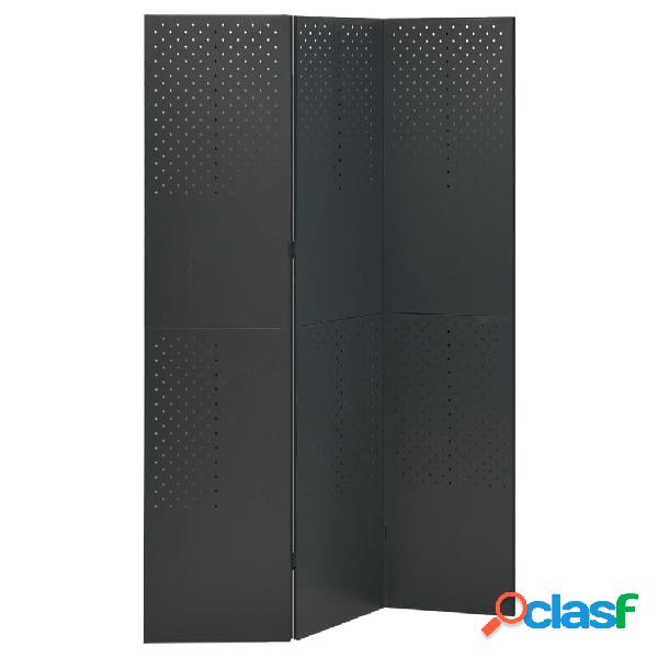 vidaXL Biombo divisor de 3 paneles acero antracita 120x180