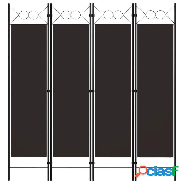 vidaXL Biombo divisor de 4 paneles marrón 160x180 cm