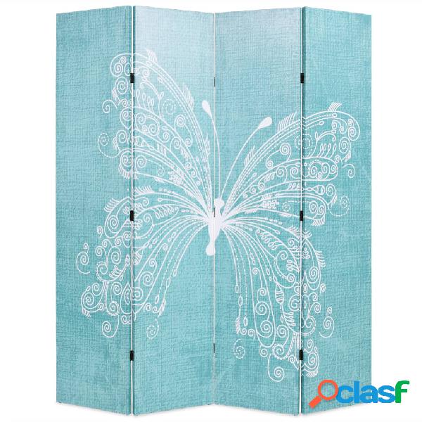 vidaXL Biombo divisor plegable 160x170 cm mariposa azul