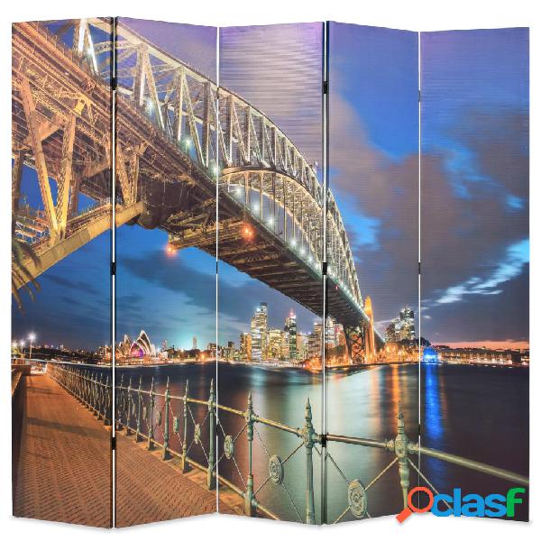 vidaXL Biombo divisor plegable 200x170 cm puente Harbour